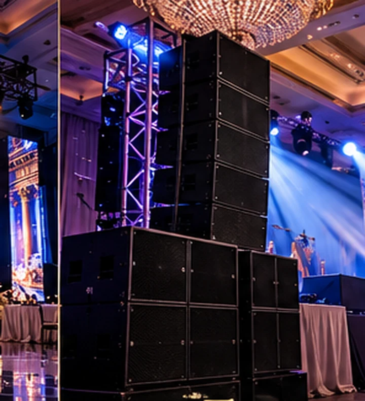 Imagen ilustrativa de equipo de audio en un evento