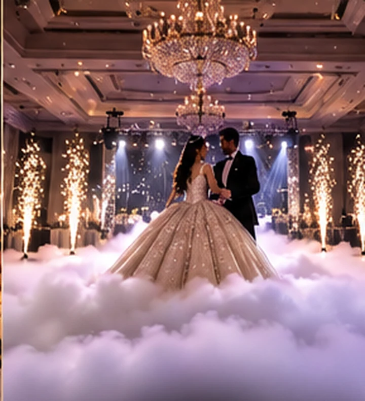 Imagen ilustrativa de pareja bailando entre nubes de humo bajo